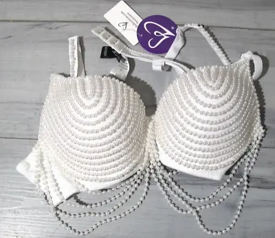 Windsor Pearl Embellished Ivory Bra Mermaid - Women's Large *New Tags • $28.99