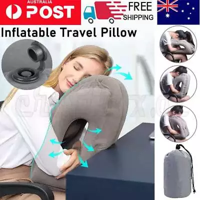$11.29 • Buy Inflatable Air Cushion Travel Pillow For Airplane Office Nap Rest Neck Head Chin