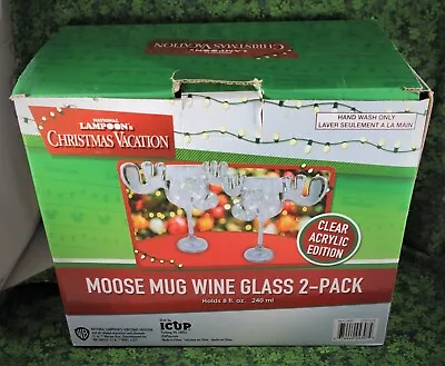 Warner Bros. National Lampoon's Christmas Vacation Wine Glass Moose Mug 2 Pack • $46.99