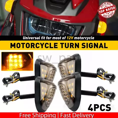 LED Turn Signal Indicator Amber Light Blinker Mount Flush Universal Motorcycle • $19.09