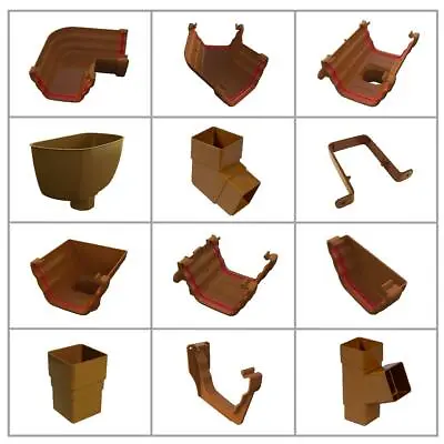 Caramel Ogee 135mm Conservatory Guttering & Downpipe Fittings Freeflow • £4.49