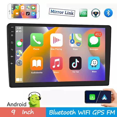 Android 12.0 Car Stereo Radio 9 Inch Touch Screen Wireless Carplay Mirror Link • £69.99
