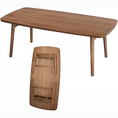 Wood Folding Table Easy Fold Storage Walnut Brown TAC-229WAL Azumaya F'Kolme-USA • $149.99