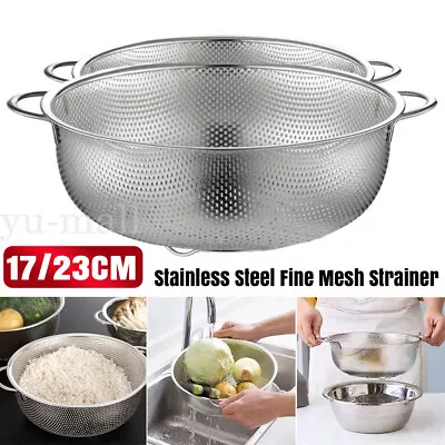 Stainless Steel Fine Mesh Strainer Colander Food Rice Vegetable Fruits Sieve • $15.65