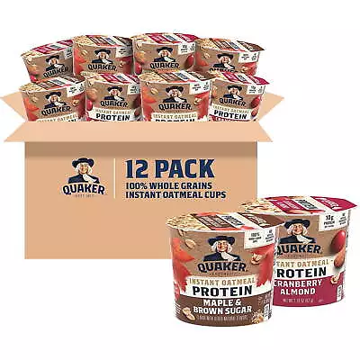 Quaker Instant Oatmeal Express Cups10g Protein 2 Flavor Variety PackPack Of 12 • $16.30