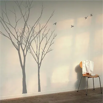 £12.49 • Buy Winter Autumn Tree Birds Lounge Bedroom Vinyl Wall Art Stickers, Wall Decals