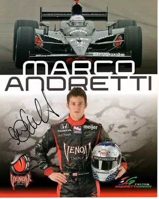 MARCO ANDRETTI Signed 8x10 INDY Hero Bio Card Photo W/ Hologram COA • $100