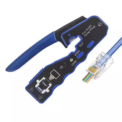 NEW RJ45 EZ Crimper Cat5e 6 7 HD Pass Through NetworkConnector Crimping LAN Tool • $24.92