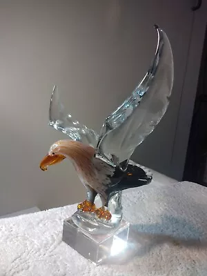 Vtg Murano Glass American Eagle ? Sculpture Figurine Blown Fab Quality PERFECT  • $235