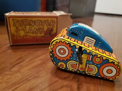 Vintage 1950s MARX Turn Over Roll Over Tank Windup Tin Toy • $75