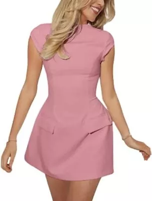 NEW  A Line Ultimate-Muse Round Neck FormalThe Cap Sleeve Mini Dress Elegant AU • $29.69