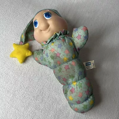 Vintage 1988 Playskool Blue Plush Gloworm Stars Glow Worm • $10.80