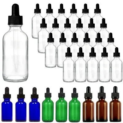 £4.21 • Buy Amber Glass Dropper Bottles With Pipette Essential Oil Refillable Drop Container