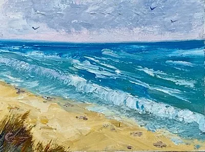 Gold Coast Australian Beach And Surf Impressionist Seascape Original Oil • $15