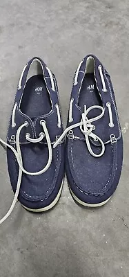 H&M Deck Shoes In Navy BlueCanvas  U.S. Size 8.5 Boat Shoes • $23.75