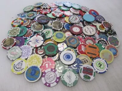 100 Casino Gaming Poker Chip Lot Las Vegas $1 New & Used Chipco Paulson Clay • $54.95