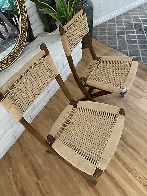 Pair Of Midcentury Patio Rope Chairs • $750