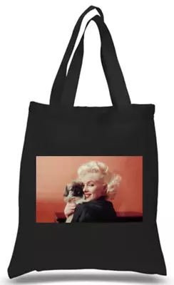 Shopper Tote Bag Cotton Black Cool Icon Stars Marilyn Monroe Ideal Gift Present • £7.99