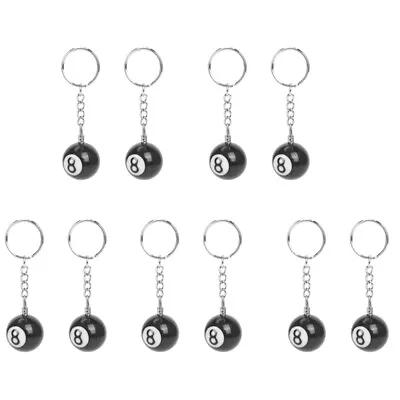 10X Billiard Ball Key Chain Key  Happy No. 8 T5L1 • $14.59