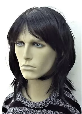 £6.56 • Buy Men's Black 60's/70's Pop Band Style Fancy Dress Wig  