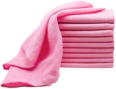 6 Baby Muslin Squares Cloth 100% Cotton Reusable Nappy Wipes Burp Cloth Pink. • £8.99