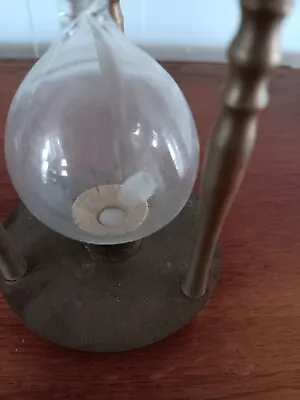 Vintage BRASS Hourglass Timer W/white Sand.  6-inch Tall. Lovely Shape And Size • $35