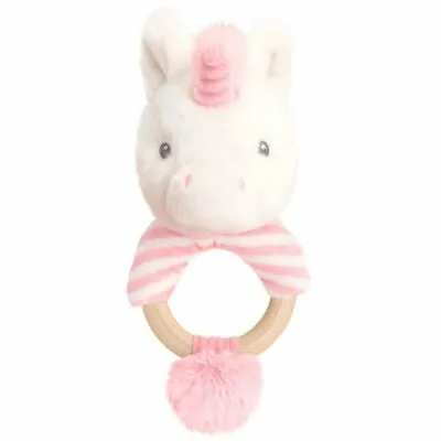 Keel Baby Twinkle Unicorn Ring Rattle Toy Pink Girl New Baby Gift Keeleco 14cm • £9.95