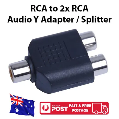 RCA Female To 2x RCA Female Audio Y Splitter Adaptor Connector • $4.85