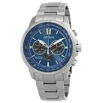 Citizen Super Titanium Chronograph Eco-Drive Blue Dial Men's Watch CA4570-88L • $290.40