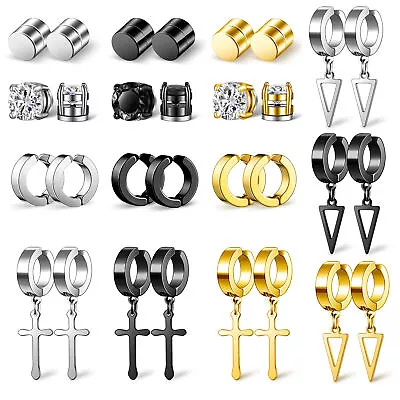 30Pcs Magnetic Stud Earrings For Men Women Stainless Steel Non Pierced Clip On • $17.99