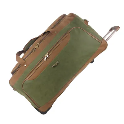 £29.95 • Buy Faux Suede Lightweight Luggage Wheeled Holdall Trolley Duffle Travel Bag - AR409