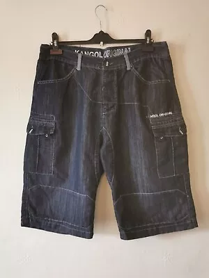 Kangol Original Combat Cargo Shorts Size W36 Dark Blue Pockets 36 • £16