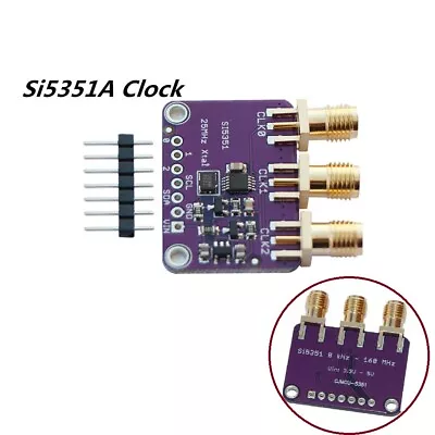 Si5351A I2C 25MHZ Clock Generator Breakout Board 8KHz To 160MHz For Arduino • $2.41