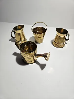 Vintage Brass Mini Watering Can (2.5 ) And Pitcher (3 )BUCKET 2.5 CUTE! HOSLEY  • $15.97