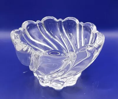 Vintage Mikasa Candle Holder Crystal Peppermint Clear Swirl Pattern 2.5  Tall • $12.99