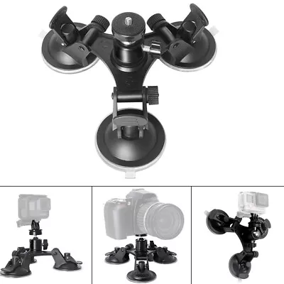 Tri-cup Suction Mount W/3 Sucker Car Window Mount For DSLR Camera Action Sport • £13.07