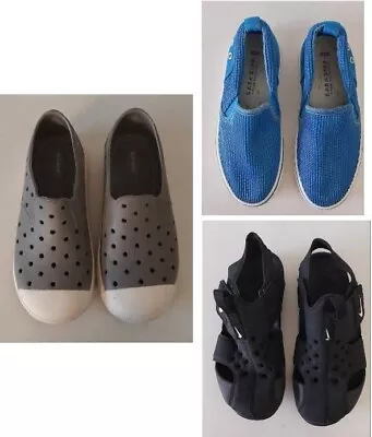 Lot Of 3 Boys Slip On Shoes Size 12 C Boys Zara Nike Old Navy  Black Blue Gray • $22.99