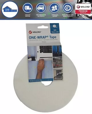 WHITE Velcro® One-Wrap Double Sided Hook & Loop. Various Widths & Lengths • £1.79