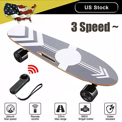 Electric Skateboard With Remote 350W Longboards 12.4MPH Top Speed For Adults! • $45.99