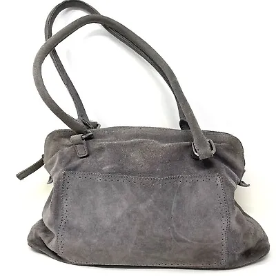 J.Jill Purse Handbag Suede Leather Slouchy Boho Double Strap Satchel Gray • $15.99
