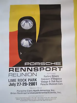 PORSCHE RENNSPORT REUNION July 27-29 2001 Lime Rock Park POSTER Brian Redman • $19