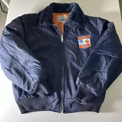 Vtg 70/80’s Sears Work Leisure Men's Large Coat Bomber Flight Jacket W/patch • $19.99