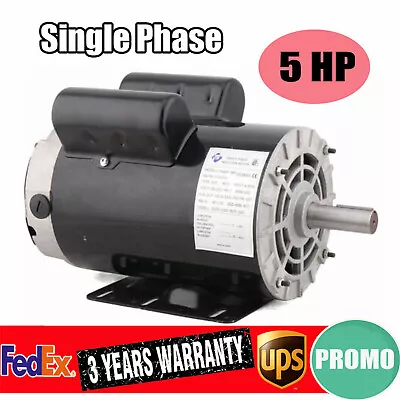 5 Hp 3450 RPM Single Phase 240V 56 Frame Electric Air Compressor Motor 7/8  • $170.05