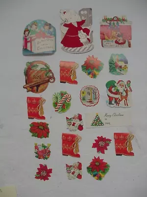 Vintage Gummed Back Christmas Die-Cut Stickers Seals Labels Tags 1950s -60s • $5