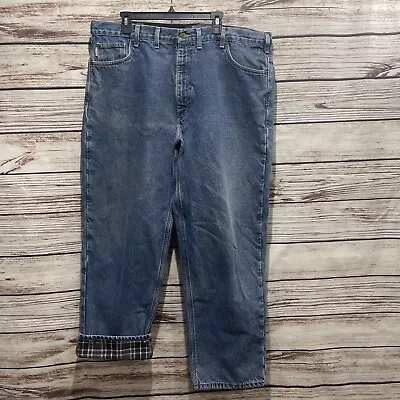 Men’s 44x32 Carhartt Flannel Lined Jeans Work Winter Insulated Work Denim • $31.99