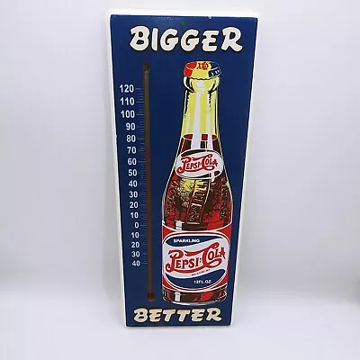 2010 Vintage Style PEPSI COLA Bigger Better Wooden Thermometer Sign 16.5  X 6.5  • $29.99