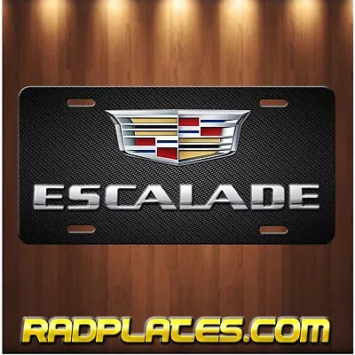 ESCALADE Inspired Art On Simulated Carbon Fiber Aluminum License Plate Black • $19.97