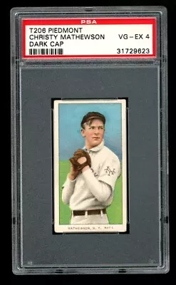 1909-11 T206 Piedmont Christy Mathewson Dark Cap PSA 4 Nice Centering HOF Legend • $3299.99