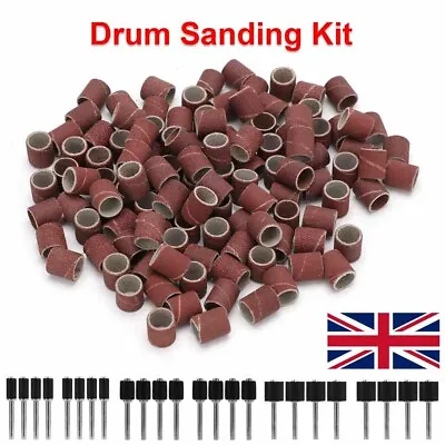 384x Drum Sanding Kit For Nail Drill Bits Dremel Accessories Rotary Tool New • £11.49