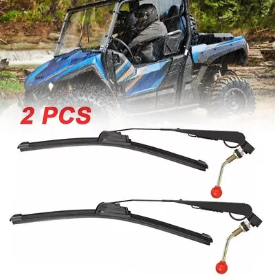 2PCS Manual Hand Operated Windshield Wiper For Polaris Ranger RZR 900 1000 Honda • $20.99